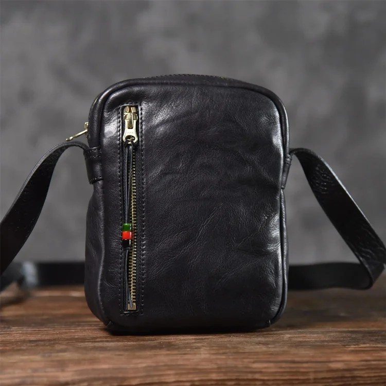 Genuine Leather Shoulder Bag for Men, Fashion Leisure Little Shoulder