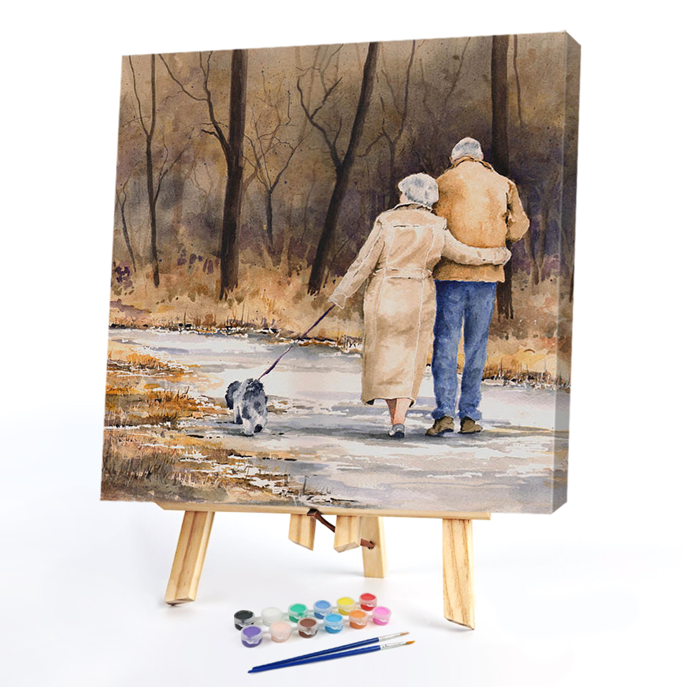 Back View Of Old CouplePaint by Numbers 20*20cm