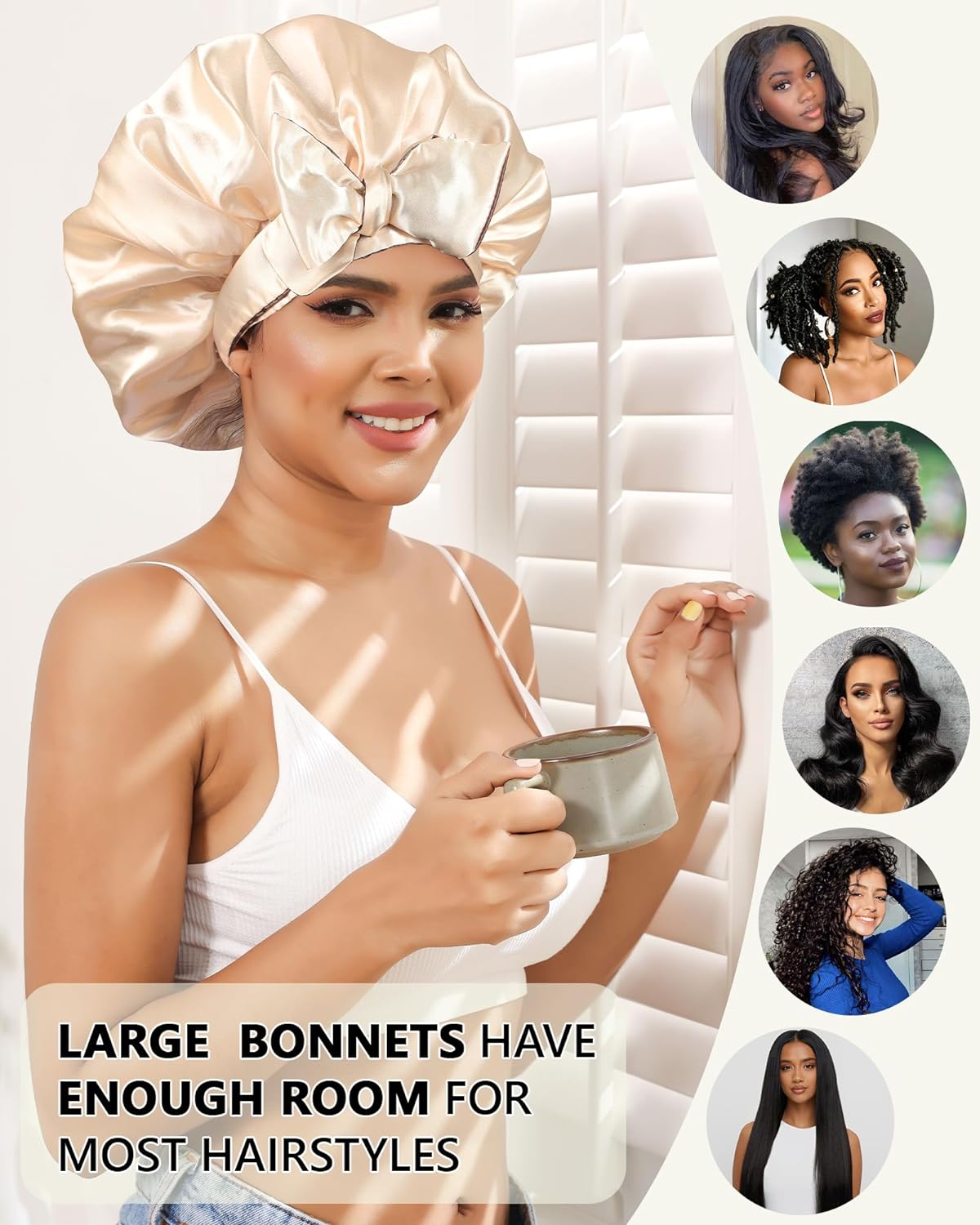 🔥Last Day 49 OFFDouble Layered Satin Night Caps Hair