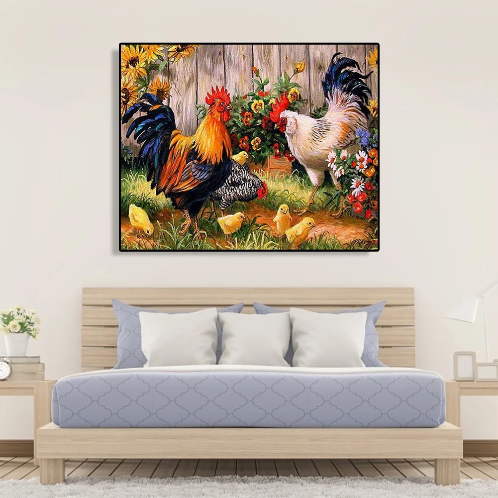 Flower Chicken Paint by Numbers 40x50cm