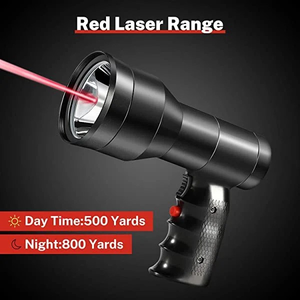 GearOZ Hunting Spotlight Flashlight, Rechargeable Handheld Hunting Scan