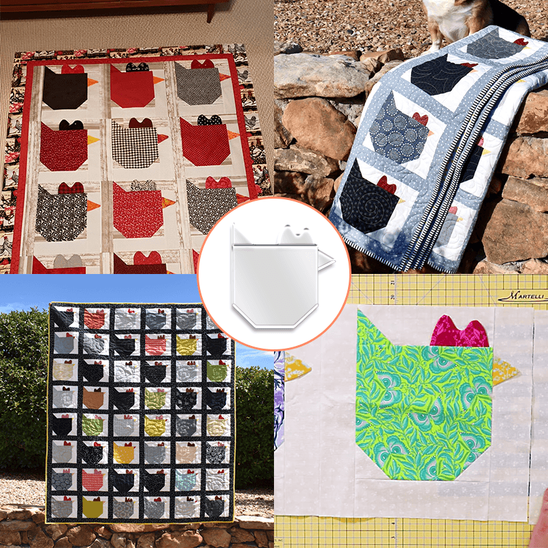 Funky Chicken Quilt Template Set With Instructions