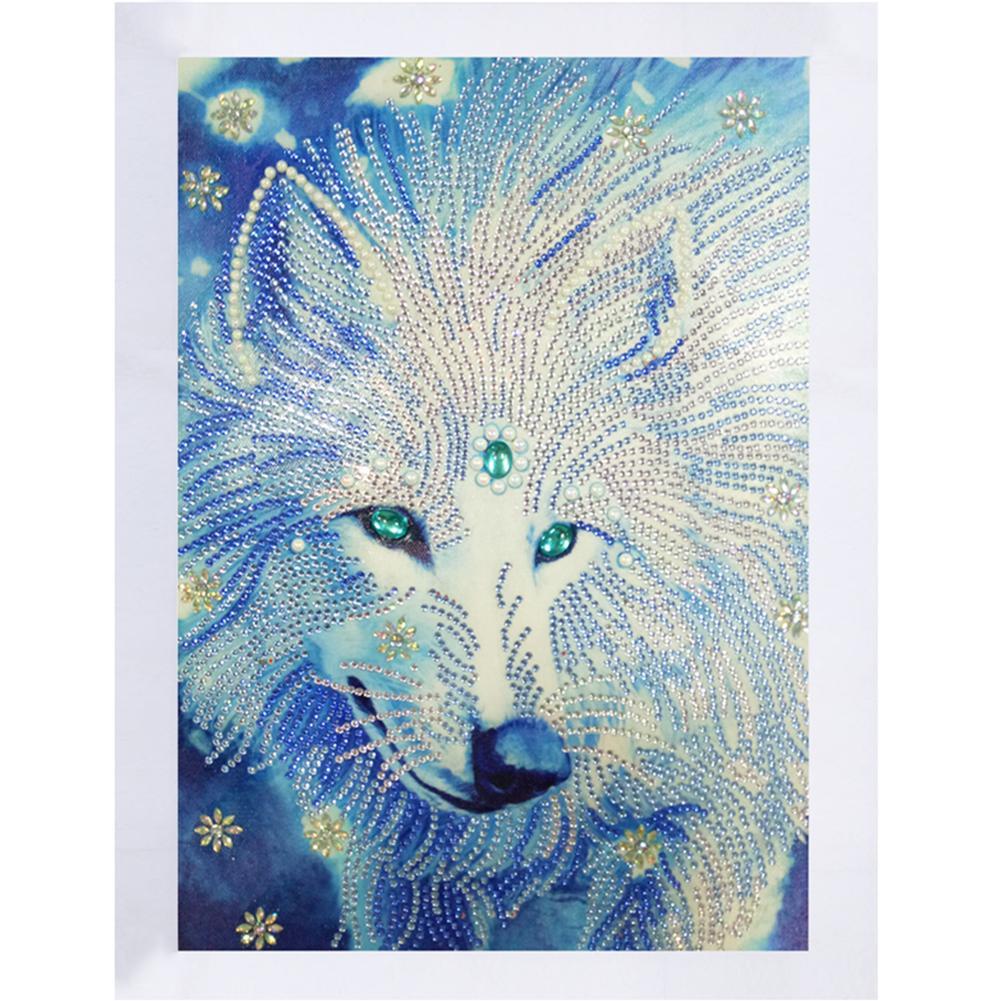 30x40cm Special Shaped Diamond Painting Wolf Animal
