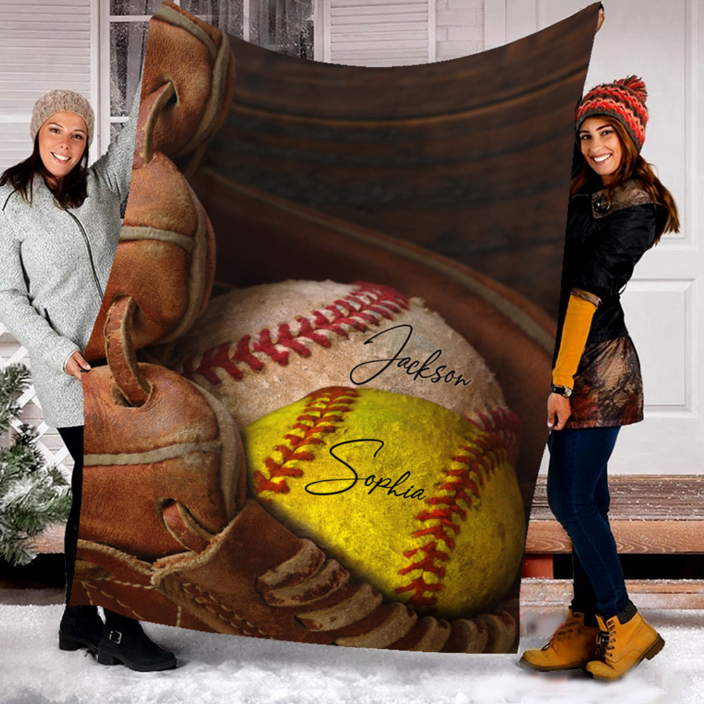 Personalized Softball Blanket