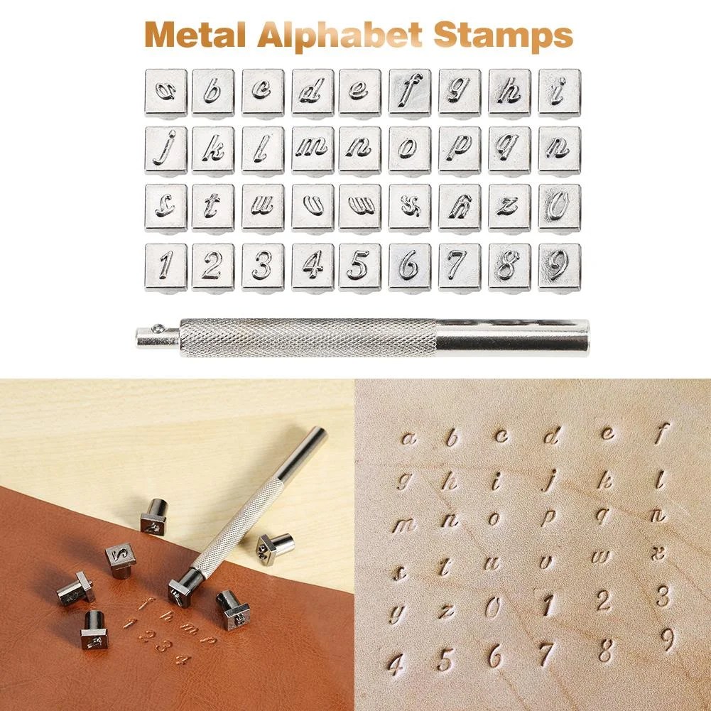 36pcs Steel Alphabet Number Stamp Punch Set for Leather Craft Tools Kit
