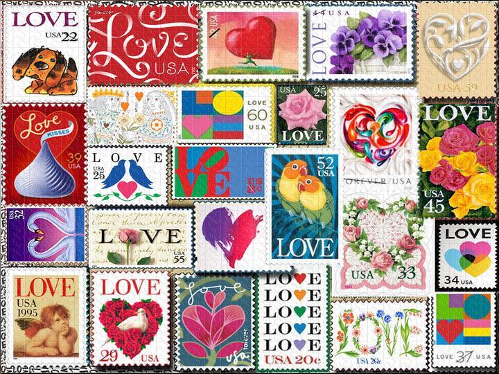 1000 PCS Love Stamps Jigsaw Puzzle