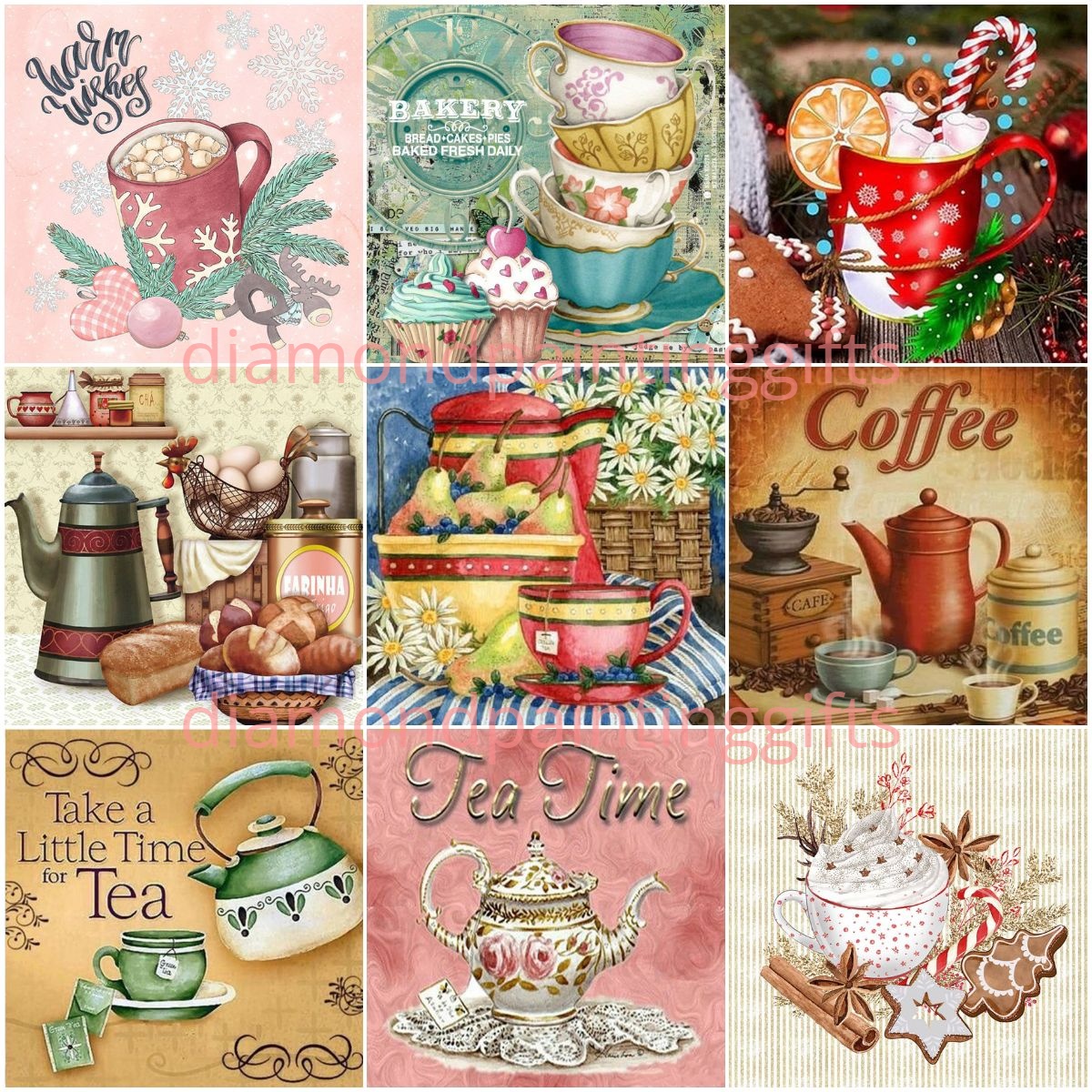 Diamondpaintinggifts Full Drill Diamond Painting Afternoon Tea