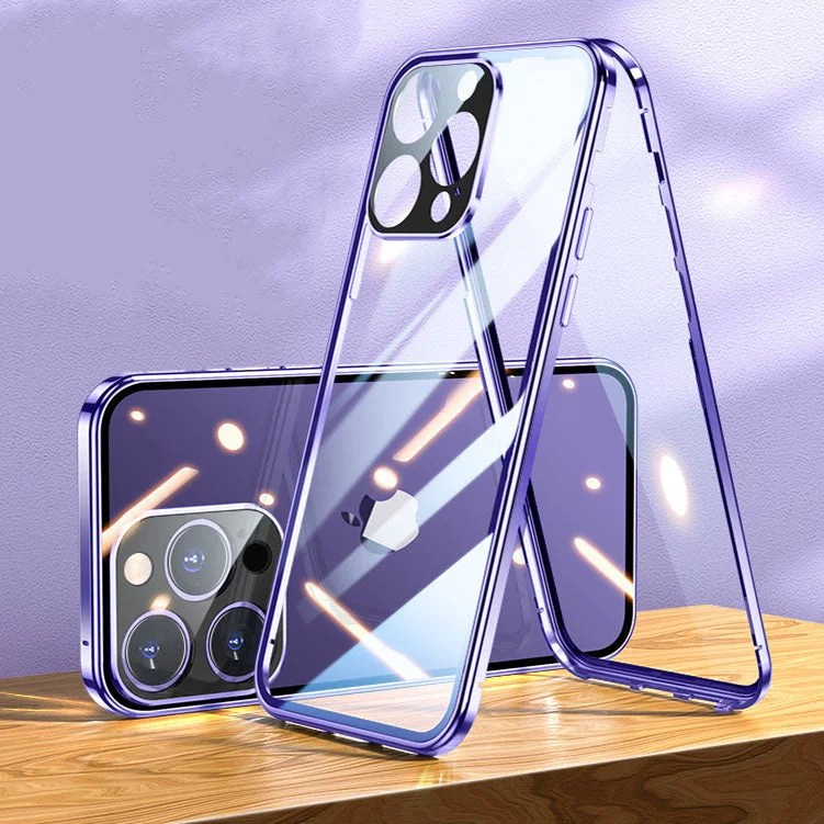Tempered Glass DoubleSided Phone Case For iPhone