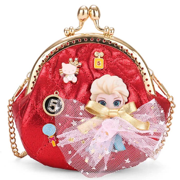 Small Leather Crossbody Purse for Girls Princess Coin Purse