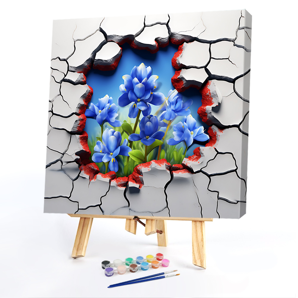 Flowers WallPaint By Numbers Acrylic Painting 40*40CM