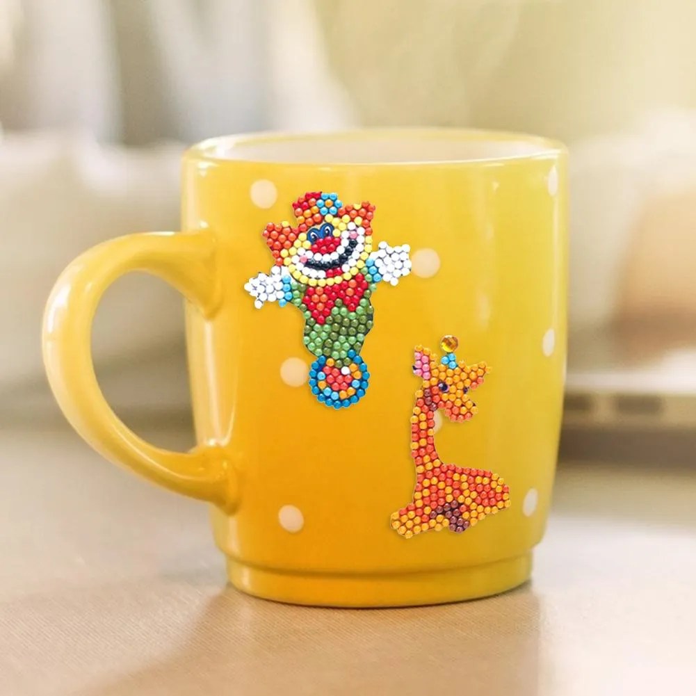 Cartoon Circus Troup DIY Round Drill Diamond Painting Puzzle Stickers