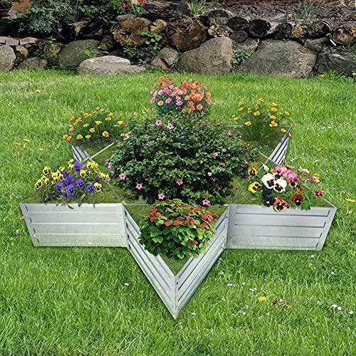 6 Pack DIY Triangle Galvanized Raised Garden Bed Large Planter Outdoor