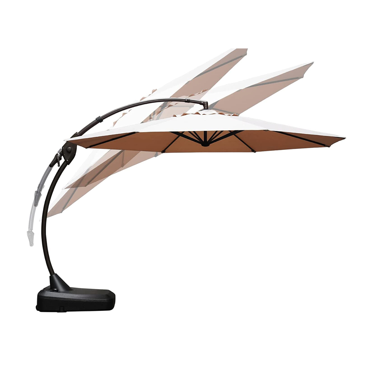 12 FT Deluxe NAPOLI SUNBRELLA Cantilever Umbrella with Base