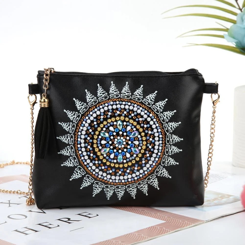 DIY Special Shaped Diamond Painting Leather Crossbody Bag Chain Makeup Bags