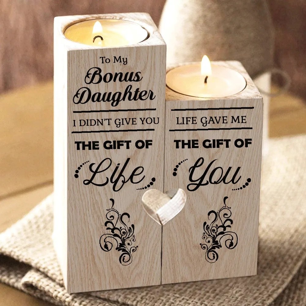 I Love You bonus daughter Candle Holder Wonderful Gift