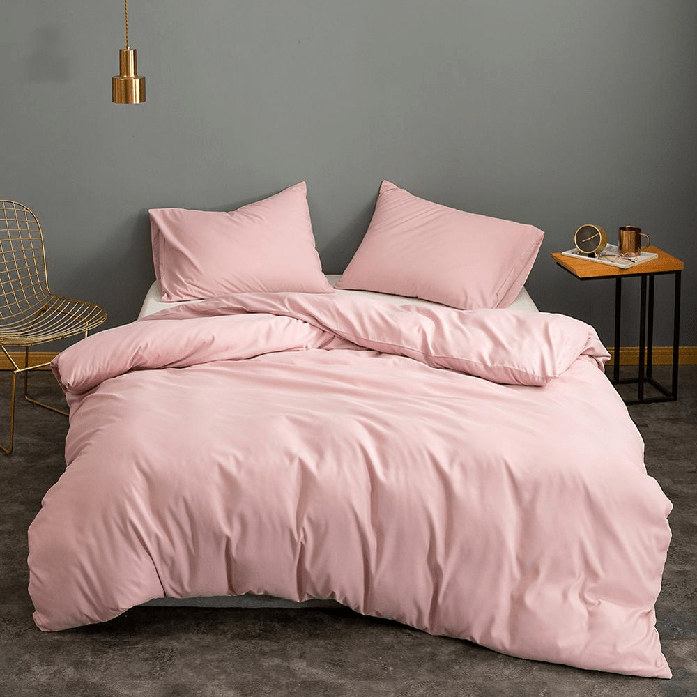 Pink Duvet Cover Bedding Quilt Cover Solid ColorSoft and