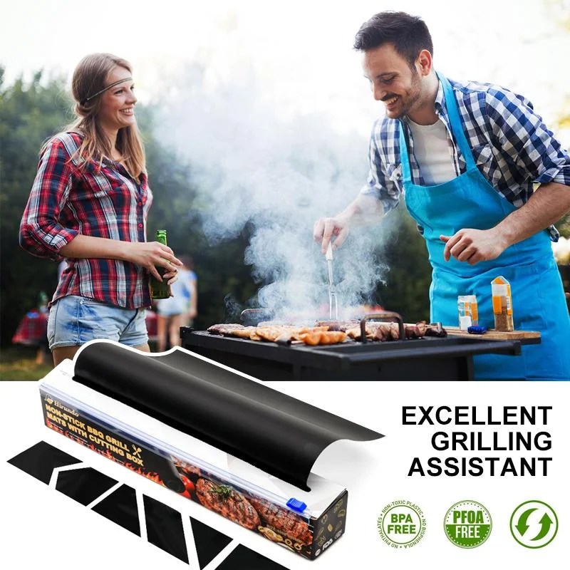 Hirundo NonStick BBQ Grill Mats with cutting box
