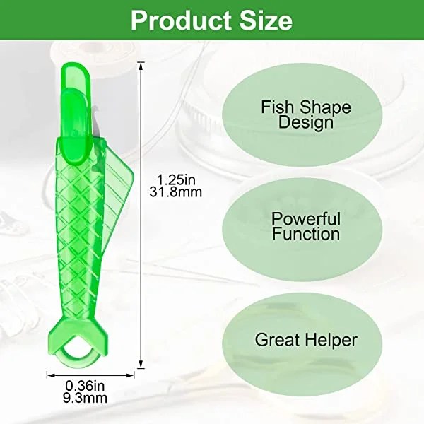 PAGOW 30pcs Sewing Machine Needle Automatic Inserter, Fish Type Sewing