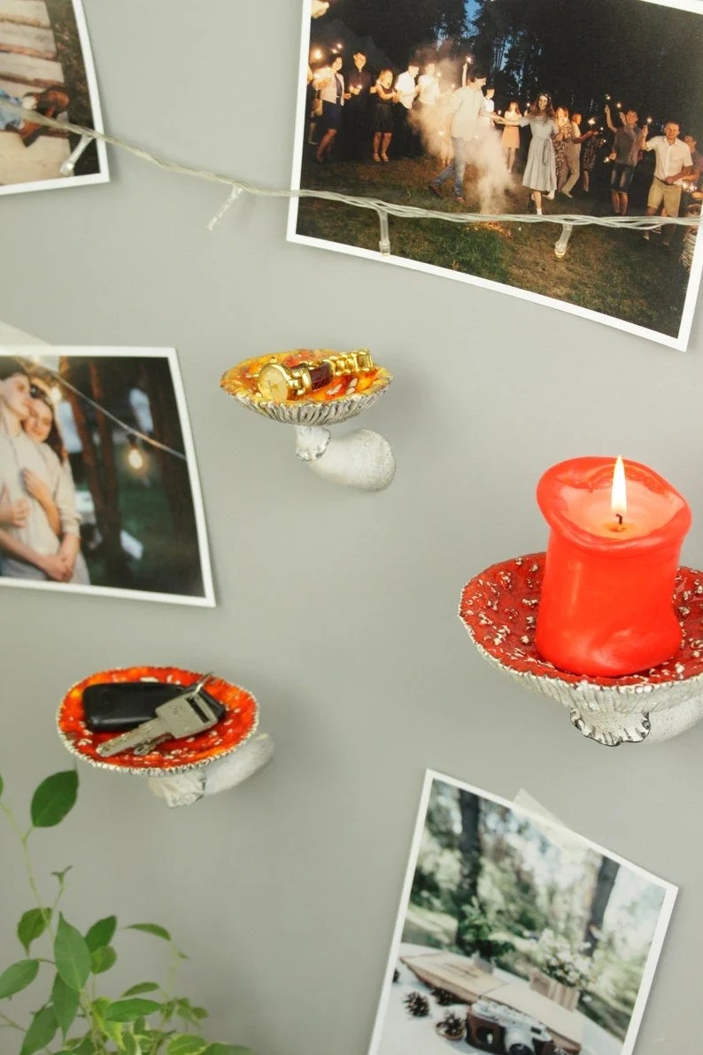 Mushroom Hanging Shelf, Wall Floating Shelf