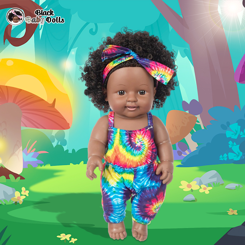 12inch African American Mixed Black Baby Dolls Olive 30CM Light Skinned