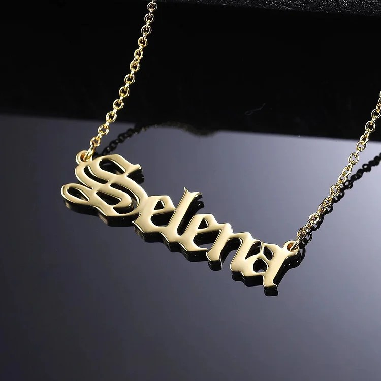 Old English Name Necklace