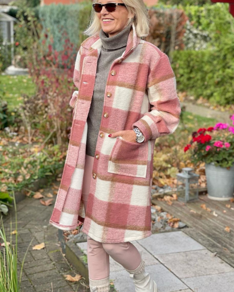 Long Loose Woolen Coat Coat For Older Women & Senior Ladies Over 50