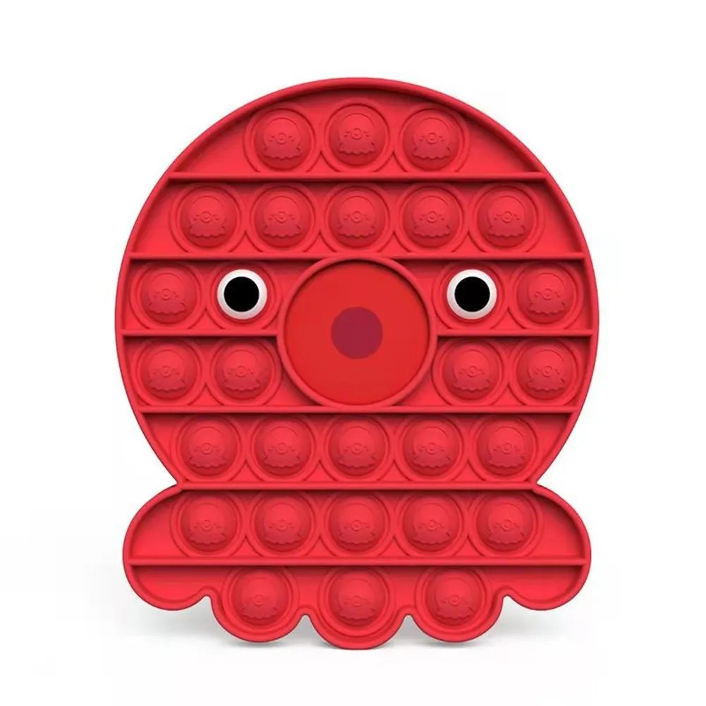 Push Bubbles Sensory Toys Autism Stress Relief Squeeze Toy Puzzle (Red)