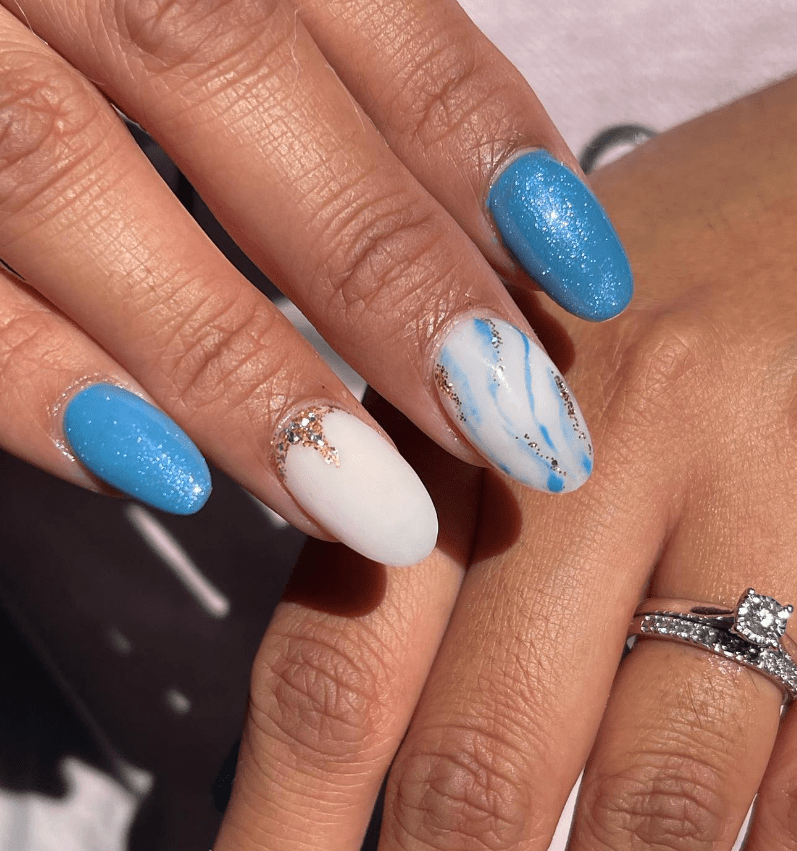 Beautiful Blue Almond Nail Designs to Try in 2023