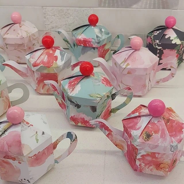 Teapot Favour Box Template SetWith Instructions