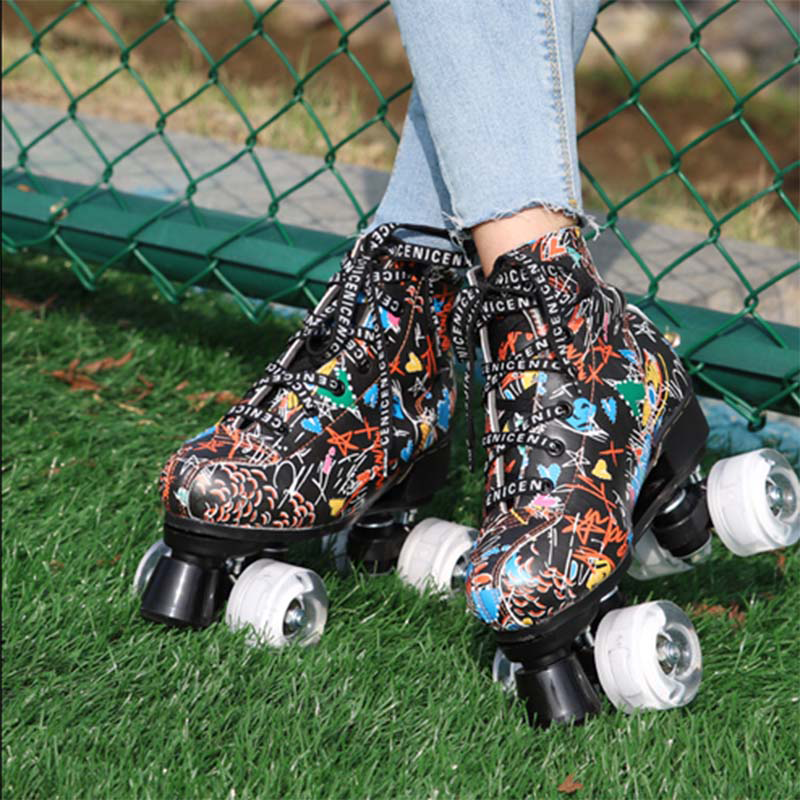Colorful Graffiti Roller Skates