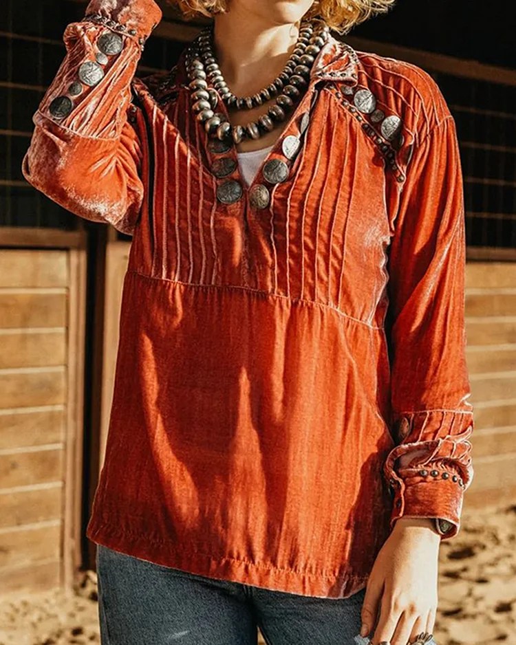 Vintage western velvet shirt 6214