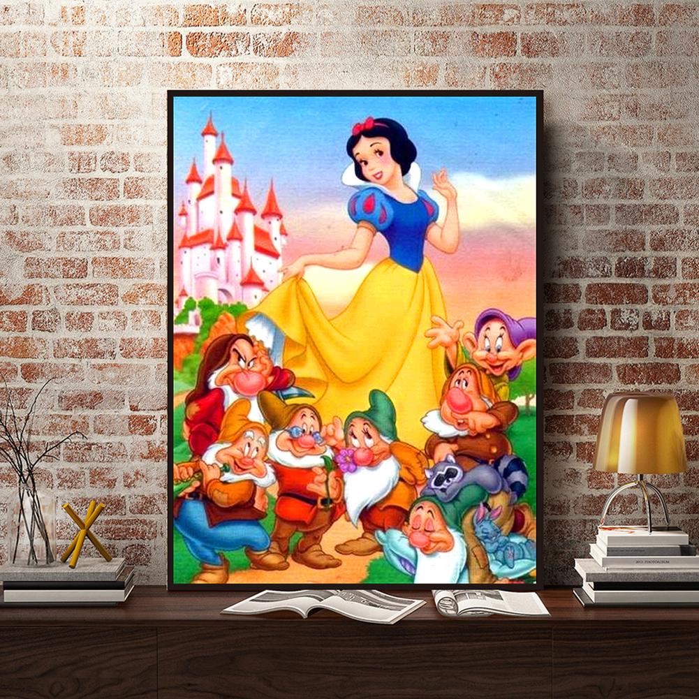 Diamond Painting Full Round Snow White and the 7 Dwarfs (40*50 cm)