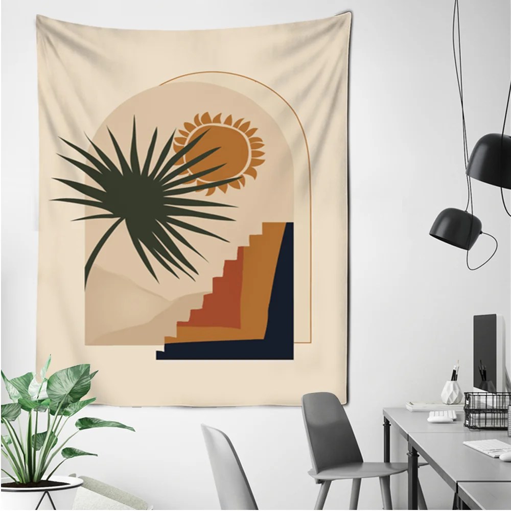 Nigikala Abstract Landscape Mural Pirnt Asuka Forest Sunset Mountain on