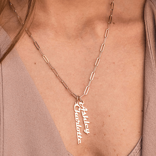 Jessemade Chain Link Name Necklace in Sterling Silver