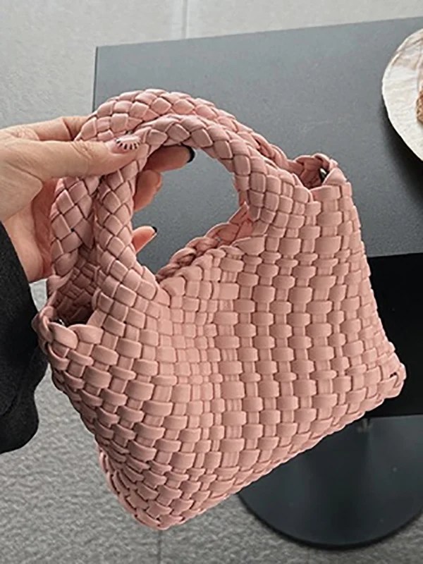 Timeless Craftsmanship Solid Color Woven Crossbody Bags and Handbags