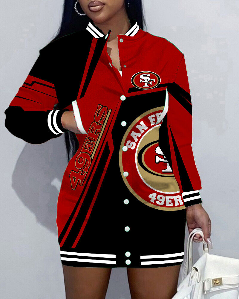 San Francisco 49ersLimited Edition Button Down Long Sleeve Jacket Dress