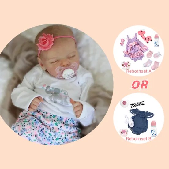 17'' Real Lifelike Journey Sleeping Reborn Baby Doll Girl