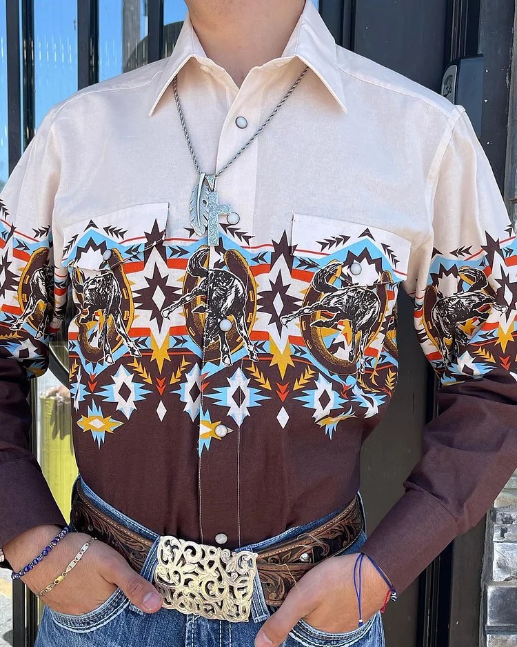 Men's Aztec Print Shirt 828d