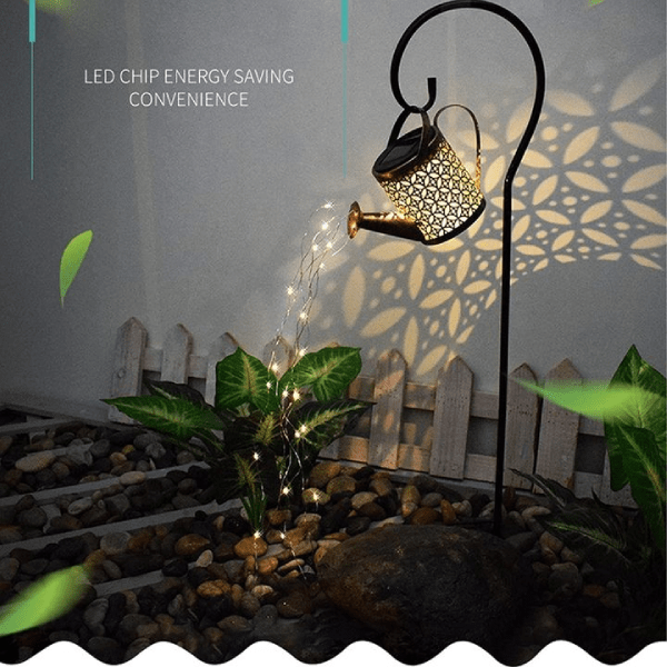 Solar Waterfall Lights Outdoor Garden Decor Yard Romantic Atmosphere