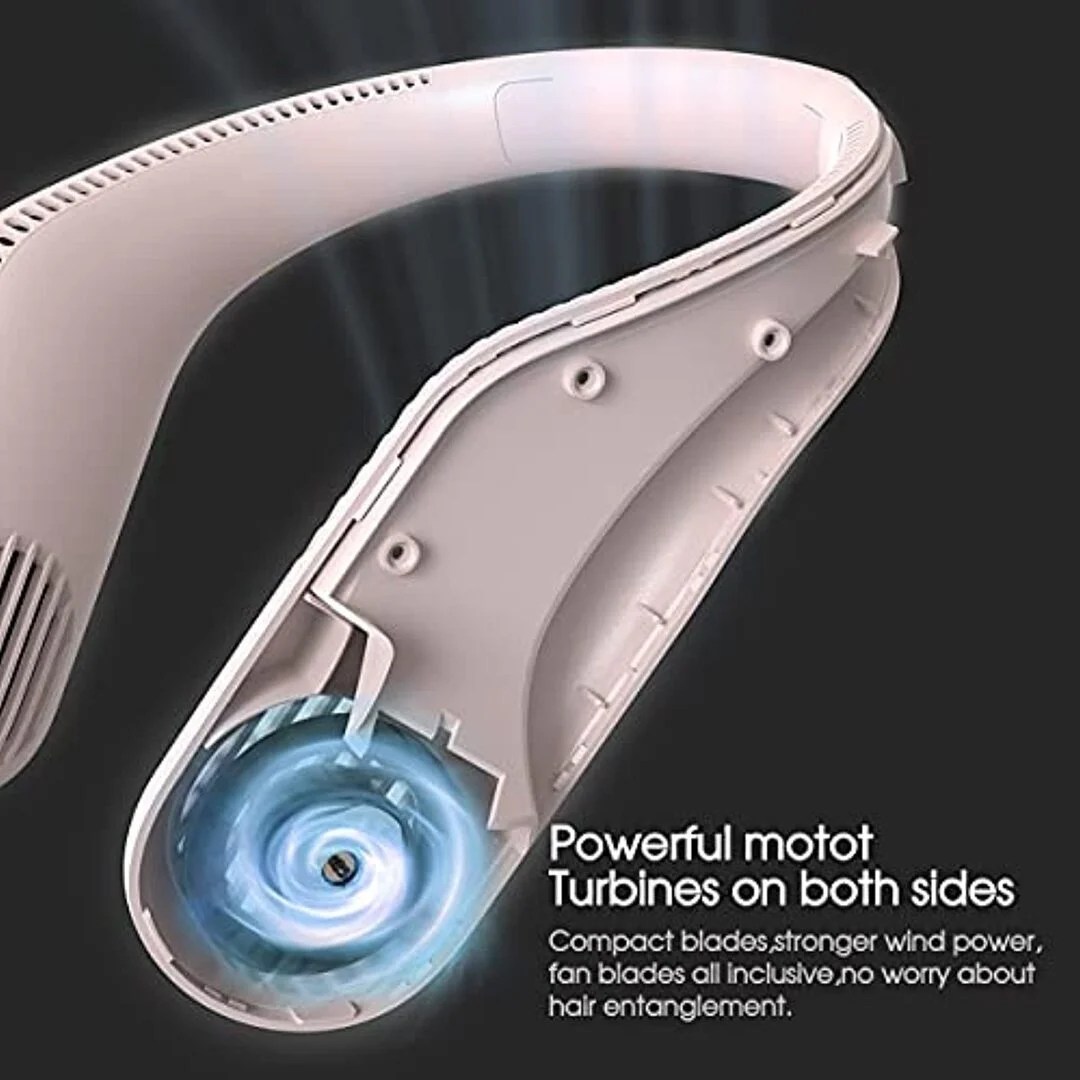 Bladeless Neck Fan Leafless Neckband Fan USB Rechargeable