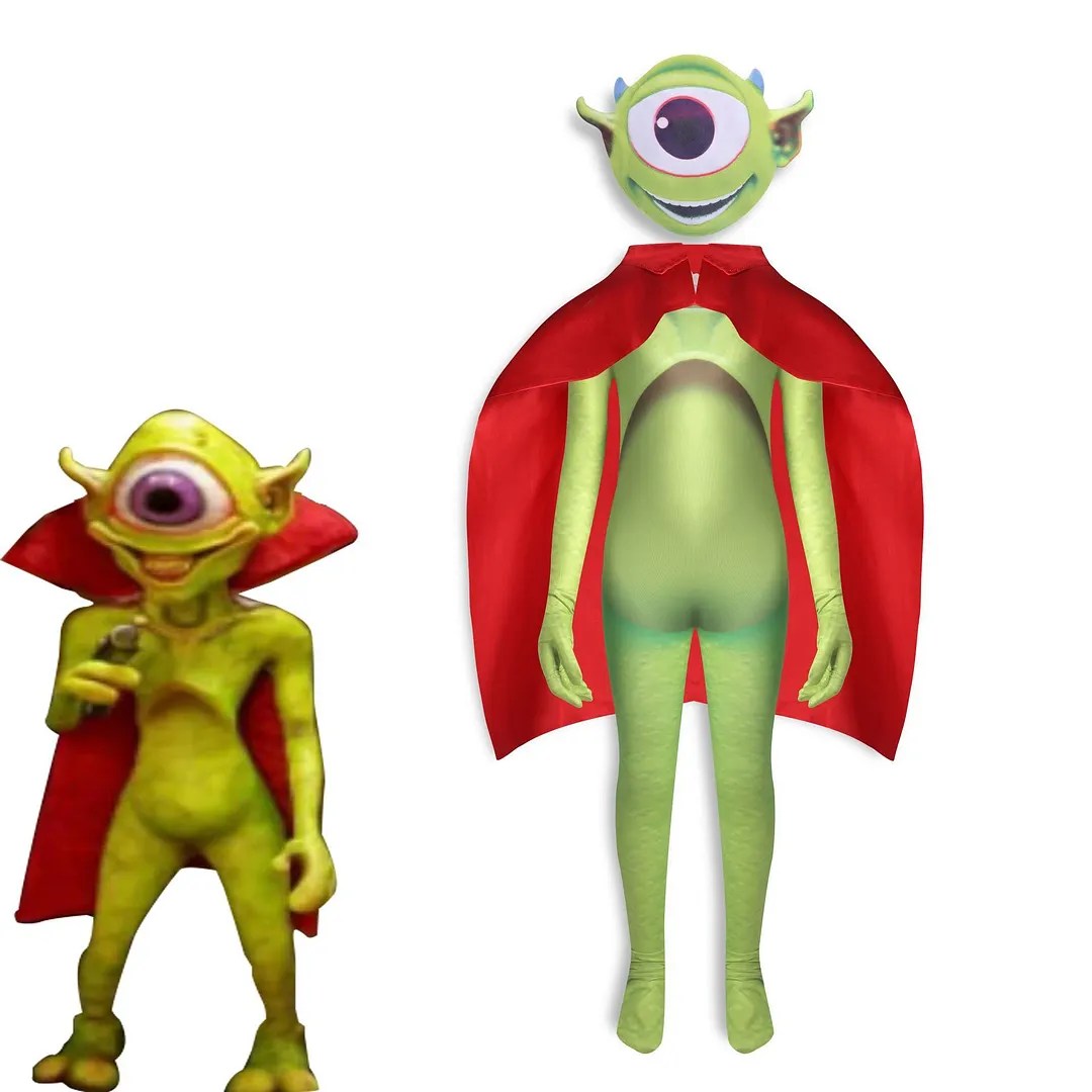 Monsters at Work Mike Wazowski Cosplay Costume Onesie with Mask