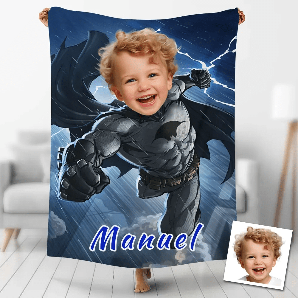 Custom Blankets Personalized Photo Superhero Blanket Fleece Flash