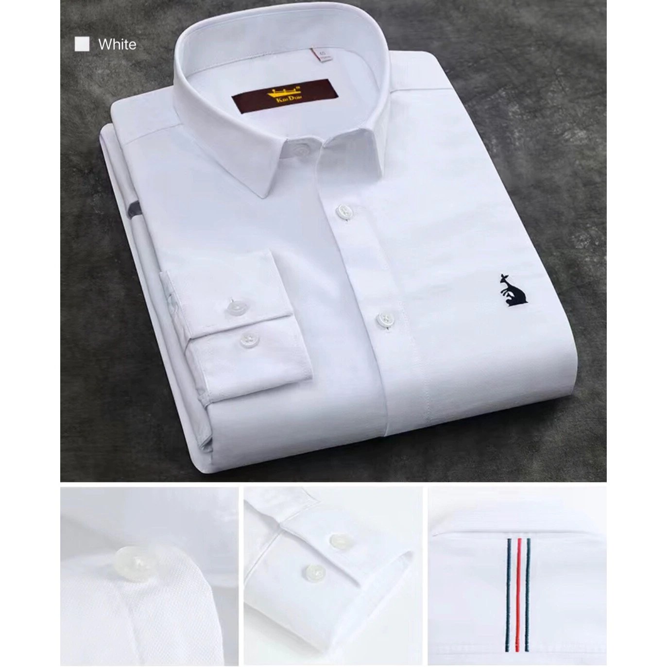 100 Cotton Long Sleeves Embroidery Business Shirt