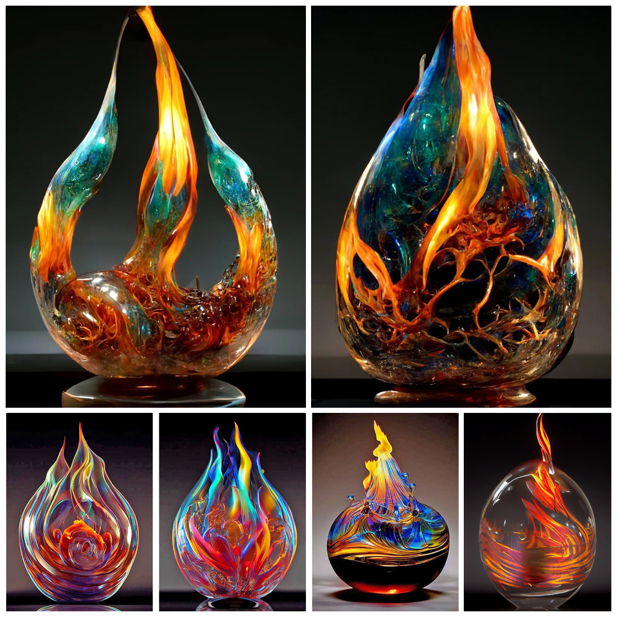 Glass Fire SculptureFull Round Diamond Painting 30*40CM