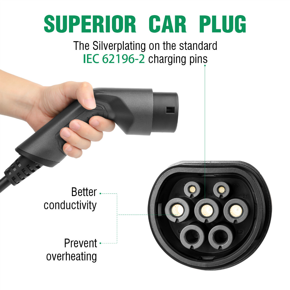 Type 2 Portable EV Charging Box 10A/16A Swichable Electric Vehicle Car
