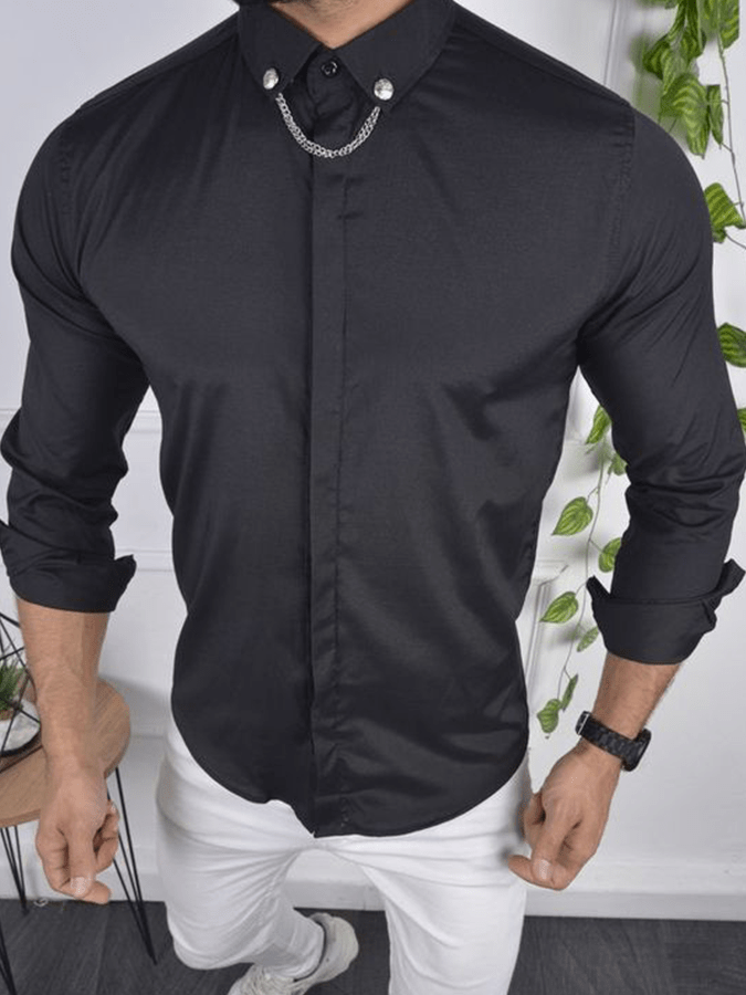Men's Fashionable Casual Black Shirts
