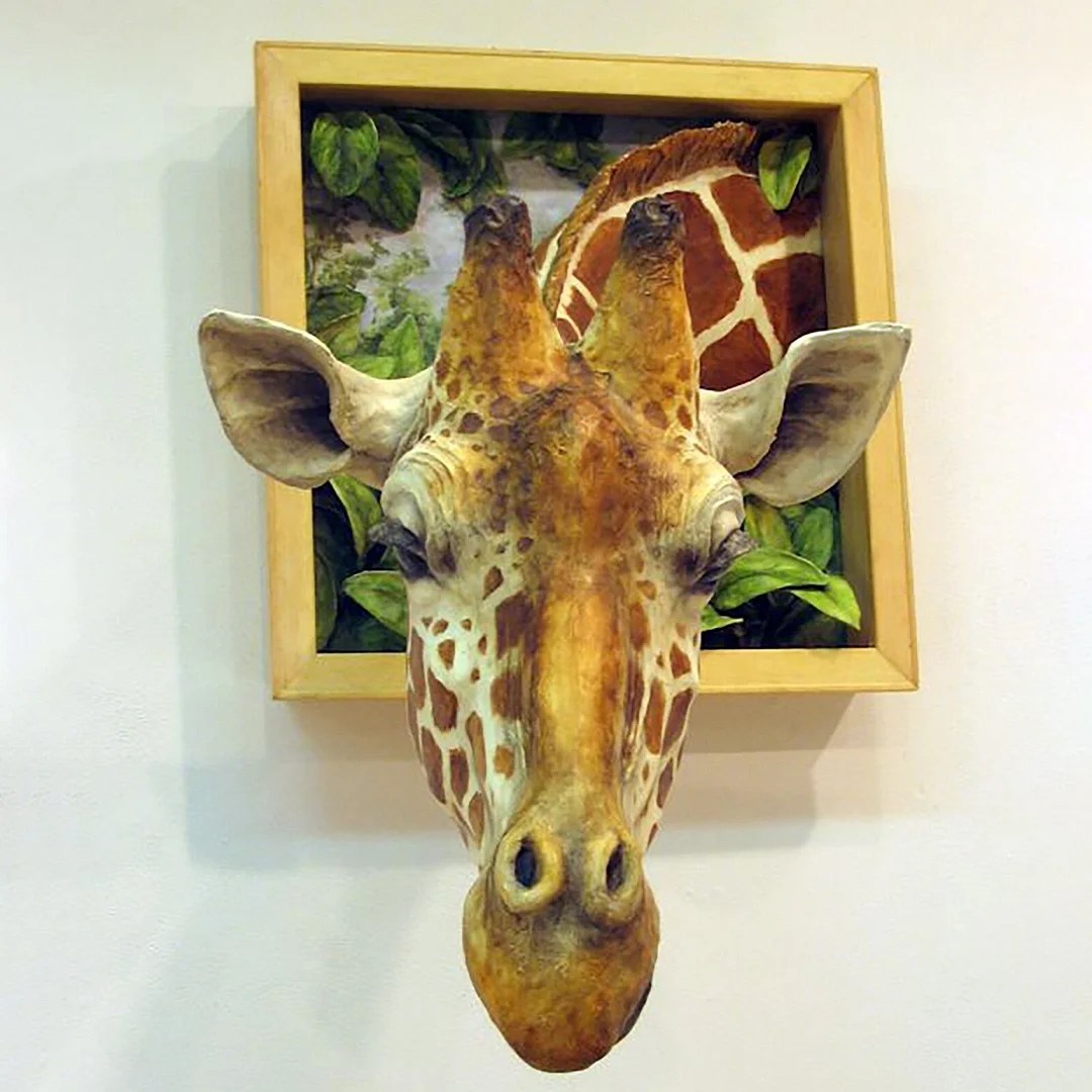 3d Wall Mounted Giraffe Sculpture 1 Pc Giraffe Heads Wall Hanging
