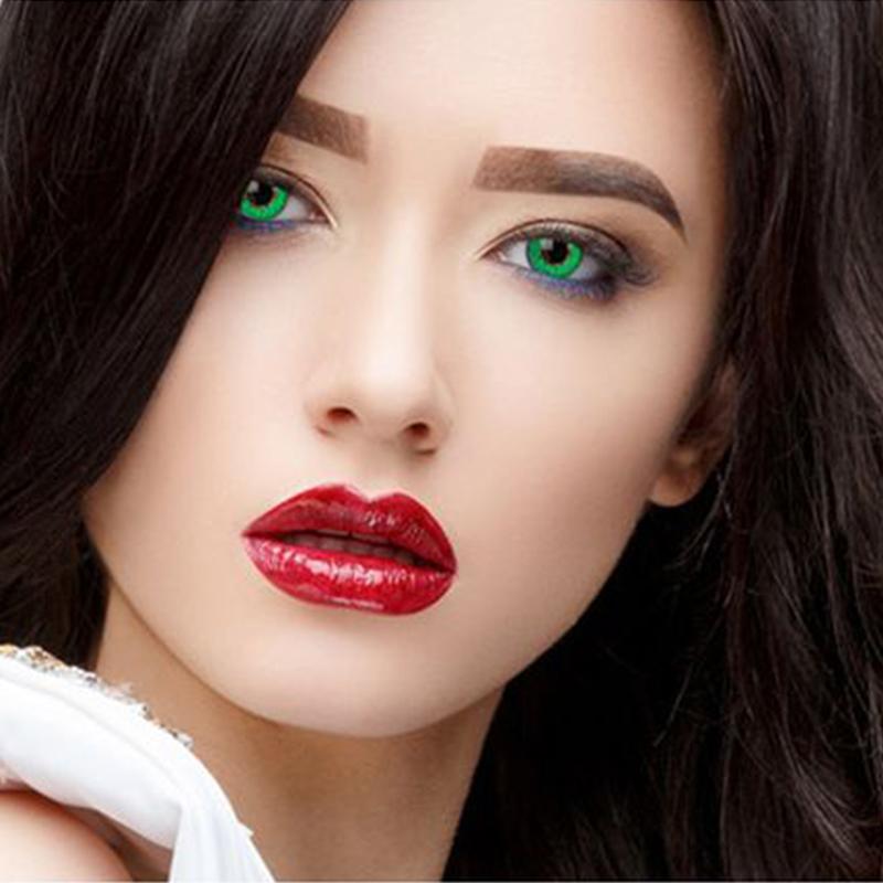 Fluorescent dark green (12 months) contact lenses