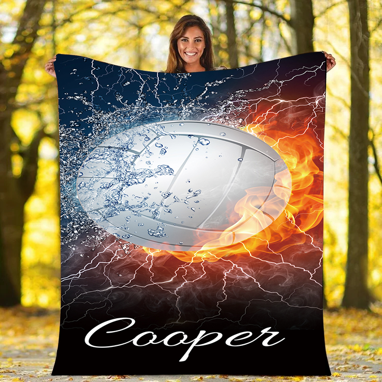 kustomball Volleyball Blanket{Custom Name Blankets, Personalized Name