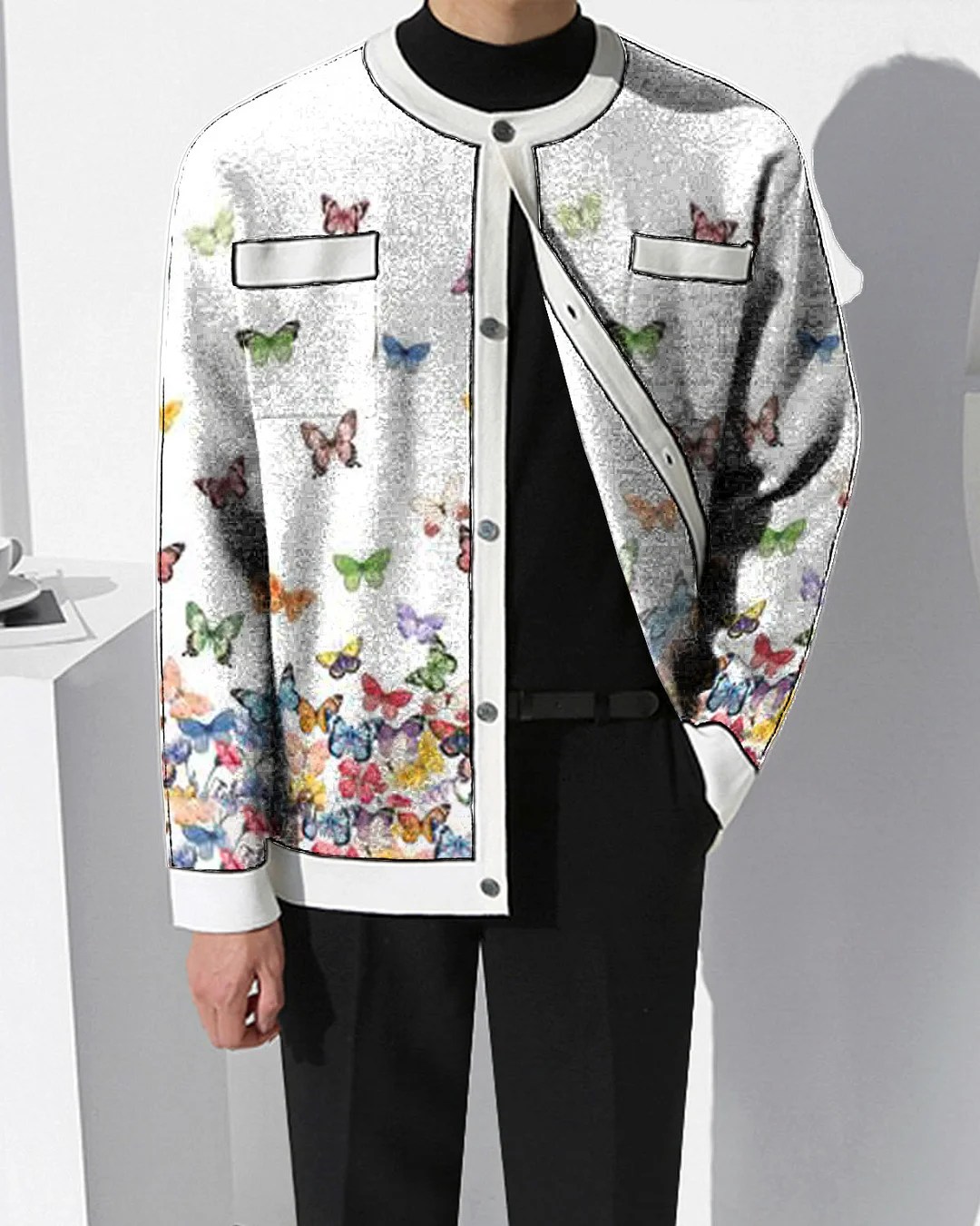 2022 Fashion wool knitted cardigan aa5f